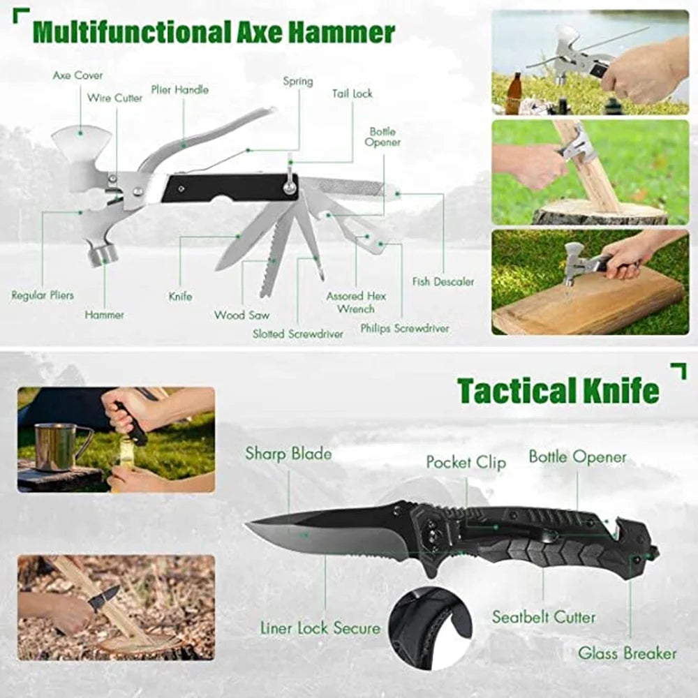 Survival Kit and First Aid Kit, 142Pcs Professional Survival Gear and Equipment for Boating Hunting Camping Hiking Outdoor Adventure