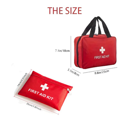 Deluxe First Aid Kit with Carrying Pouch, Outdoor First Aid Kit - Essential Emergency Kit for Camping, Hiking and Travell