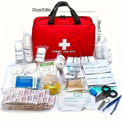 Deluxe First Aid Kit with Carrying Pouch, Outdoor First Aid Kit - Essential Emergency Kit for Camping, Hiking and Travell