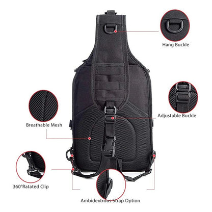 Jupitergear Tactical Military Sling Backpack 15L Shoulder Bag Molle Outdoor Daypack Backpack with Adjustable Strap