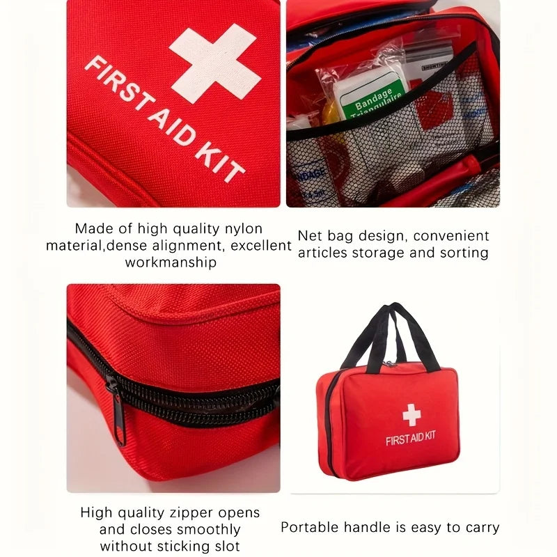 Deluxe First Aid Kit with Carrying Pouch, Outdoor First Aid Kit - Essential Emergency Kit for Camping, Hiking and Travell