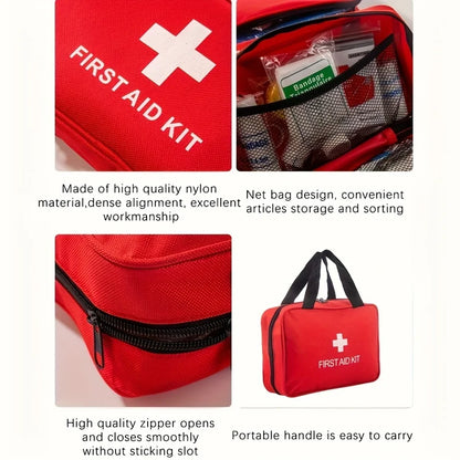Deluxe First Aid Kit with Carrying Pouch, Outdoor First Aid Kit - Essential Emergency Kit for Camping, Hiking and Travell
