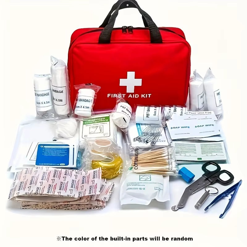Deluxe First Aid Kit with Carrying Pouch, Outdoor First Aid Kit - Essential Emergency Kit for Camping, Hiking and Travell