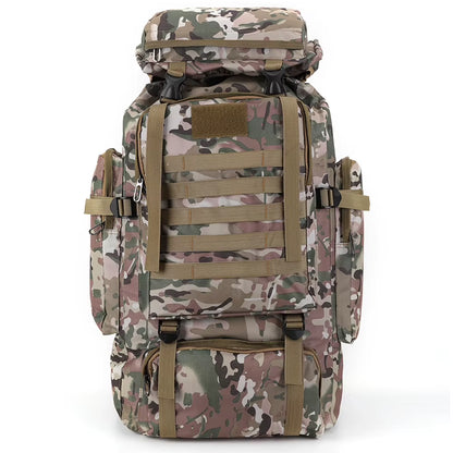 80L Tactical Bag Large Capacity Camouflage Mountaineering Backpack Waterproof Climbing Rucksack Oxford Cloth Sports Knapsack