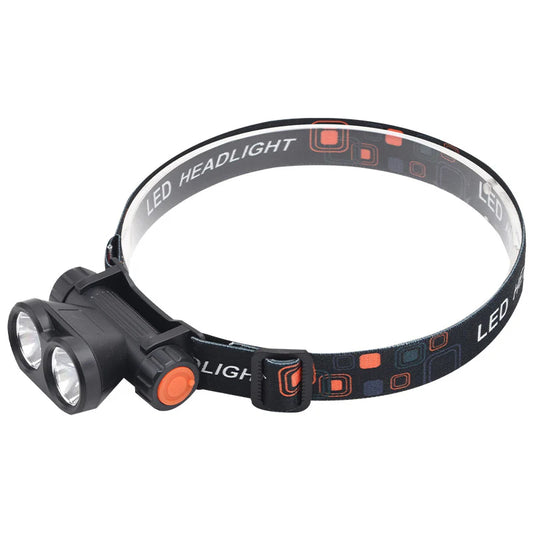 Bright Beam Far-Range Double-Head Usb-Powered Headlamp