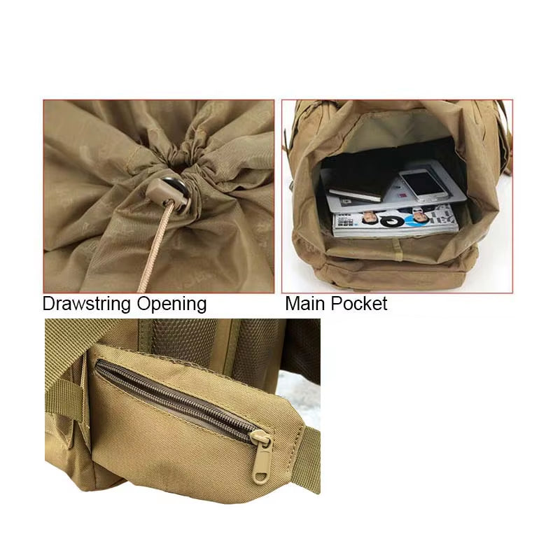 Molle 60L Camping Backpack Tactical Bag Large Waterproof Backpacks Camouflage Hiking Men Outdoor Bags XA281WA