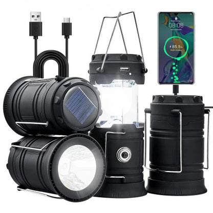 LED Camping Lanterns Portable Rechargeable Lights as Battery Bank 4 Pcs